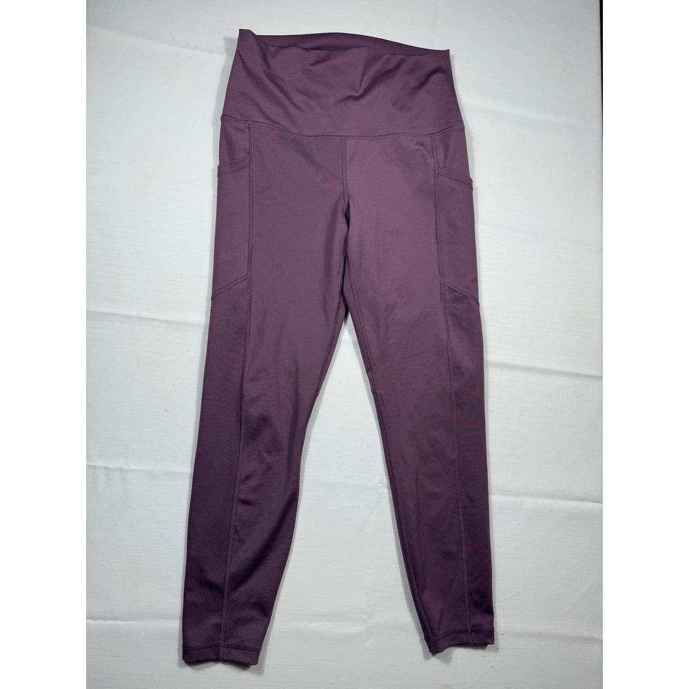 Yogalicious Deep Plum High-Waist Leggings with Side Pockets